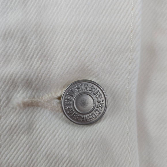 Levi’s White Denim Trucker Jacket NWT Graphic 90s Birthday Trucker Size Large - Picture 16 of 16